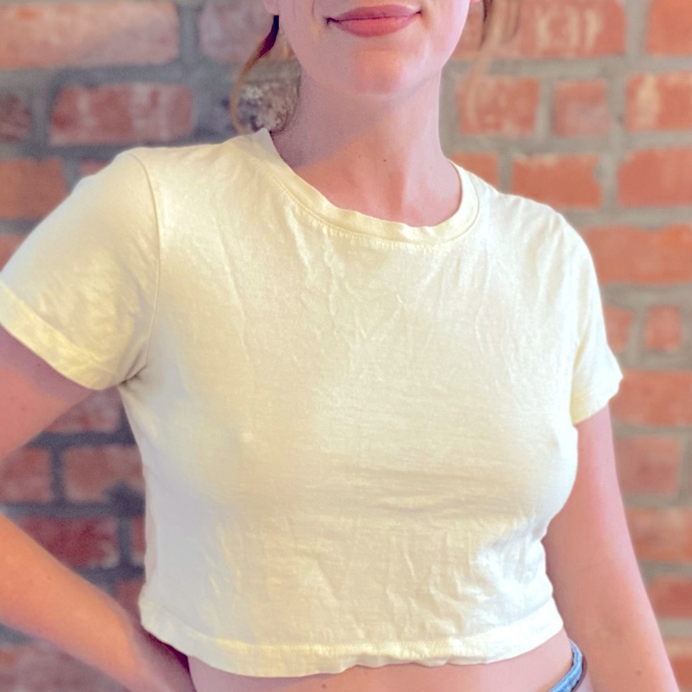 Cotton On Yellow Cropped Tee